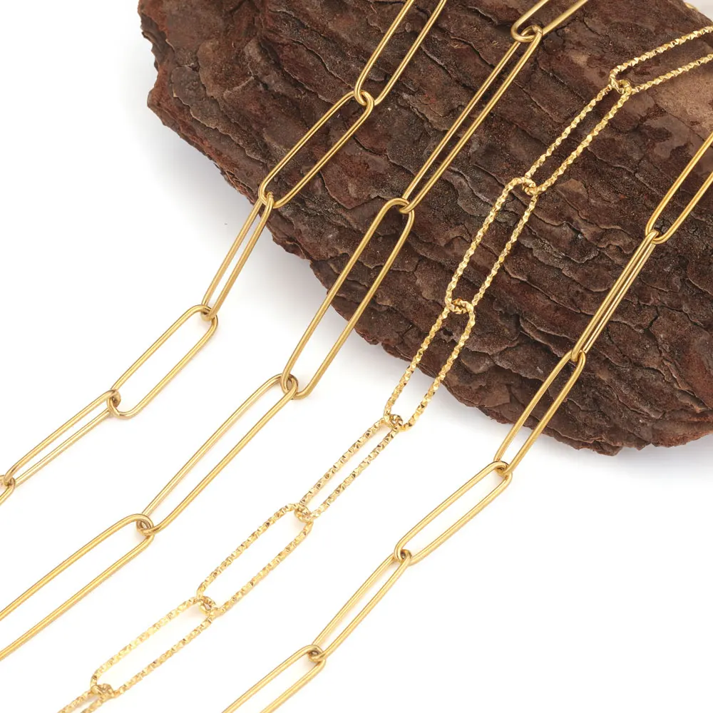 2m Edelstahl lange ovale Ketten für Schmuckherstellung DIY Halskette Armband Halsband Schmuckkomponenten Gliederkette Zubehör – Detail 3