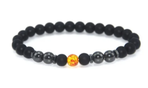 Anti-Swelling Black Obsidian Anklet Matte Retro Stylish Handmade Ankle Decoration 