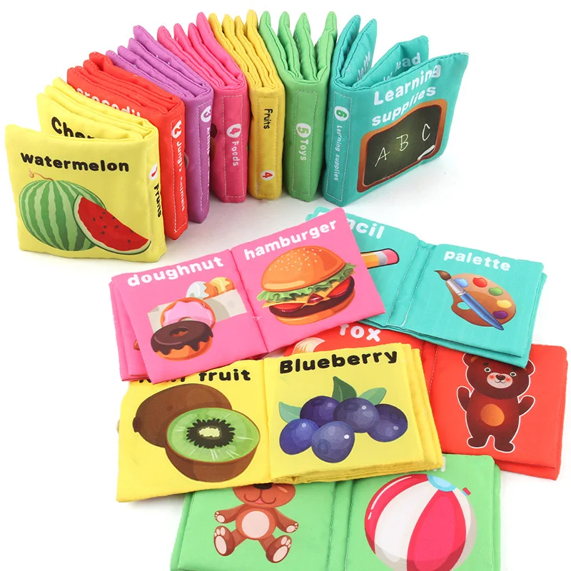 0-12 Months Baby English Palm Three-dimensional Cloth Book Newborn Soft Book Early Childhood Education Baby Cloth Book 2