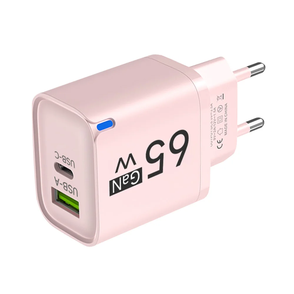 65W GaN Universal USB Fast Charger Quick Charge 3.0 USB A USB C PD Fast Charging Wall Charger Adapter for Cellphones