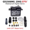 RC Servo 25KG Full Aluminum Case Digital Servo Large Torque 8.4V Metal Gear IP67 Waterproof Steering Servo for RC Crawler Car 2