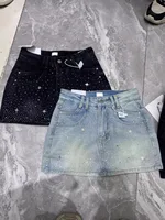 Summer Rhinestone A-line Denim Skirt for Women Star Pattern Zipper Pocket Short Skirts Fashion High-quality Slim Fit Jeans skirt - Image 6