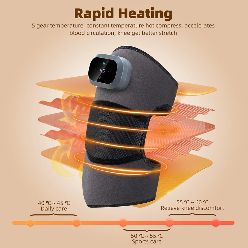 Wireless Use Knee Massager Electric Shoulder Elbow Massager 3 Modes Vibration Knee Massager Knee Relaxation Kneading Massage