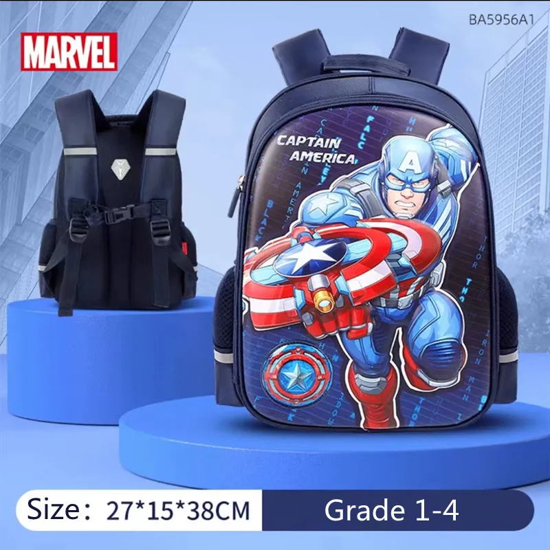 Disney New School Bags For Boys Primary Student Shoulder Orthopedic Backpack Spider Man Captain America Large Capacity Mochila