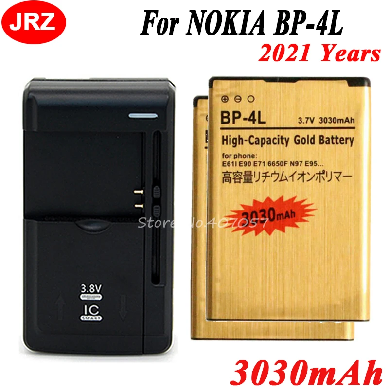 2pcs Bp4l Gold Battery 3030mah For Nokia N97 E61i E63 E90 E95 E71