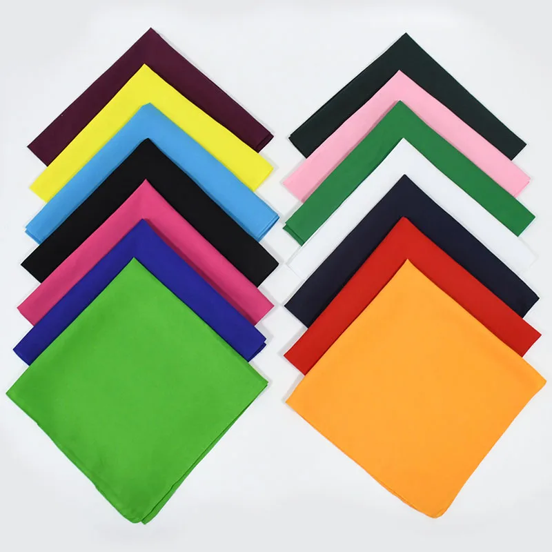 Fashion Hip Hop Bandana Polyester Square Scarf Men Women Headbands Solid Color Hijab Wrist Wraps Face Mask Handkerchief Scarves 2