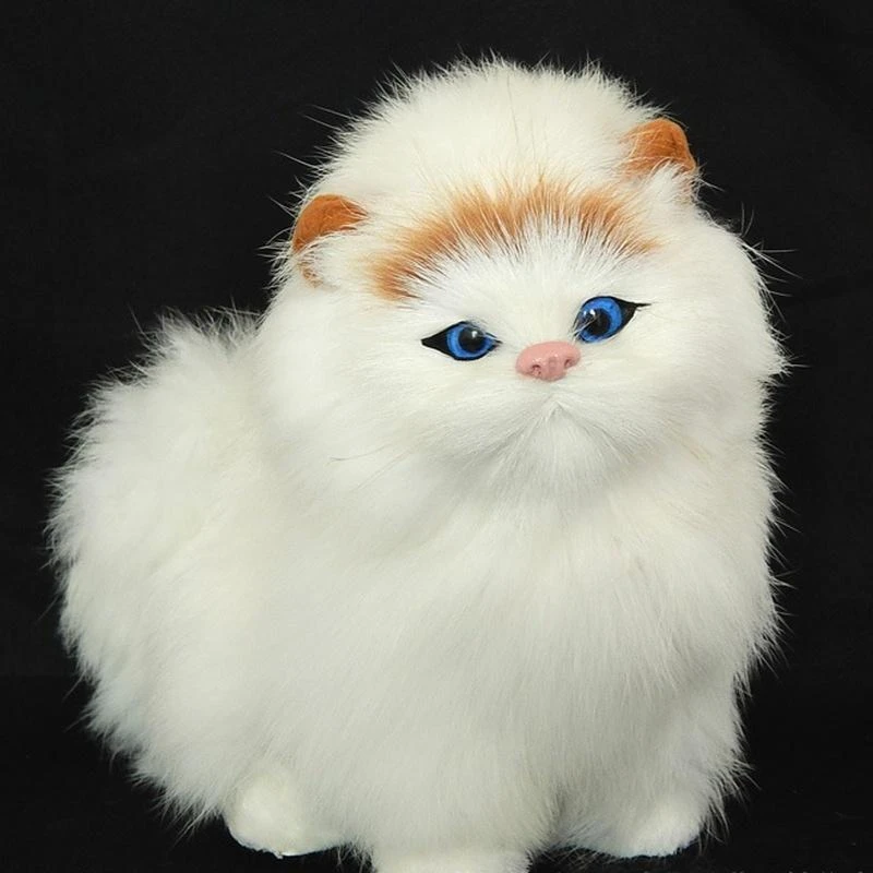 Real Hair Electronic Pets Cats Dolls Simulation Animal Cat Toy Meowth Children's Cute Pet Plush Toys Model Ornaments Xtmas Gift 3