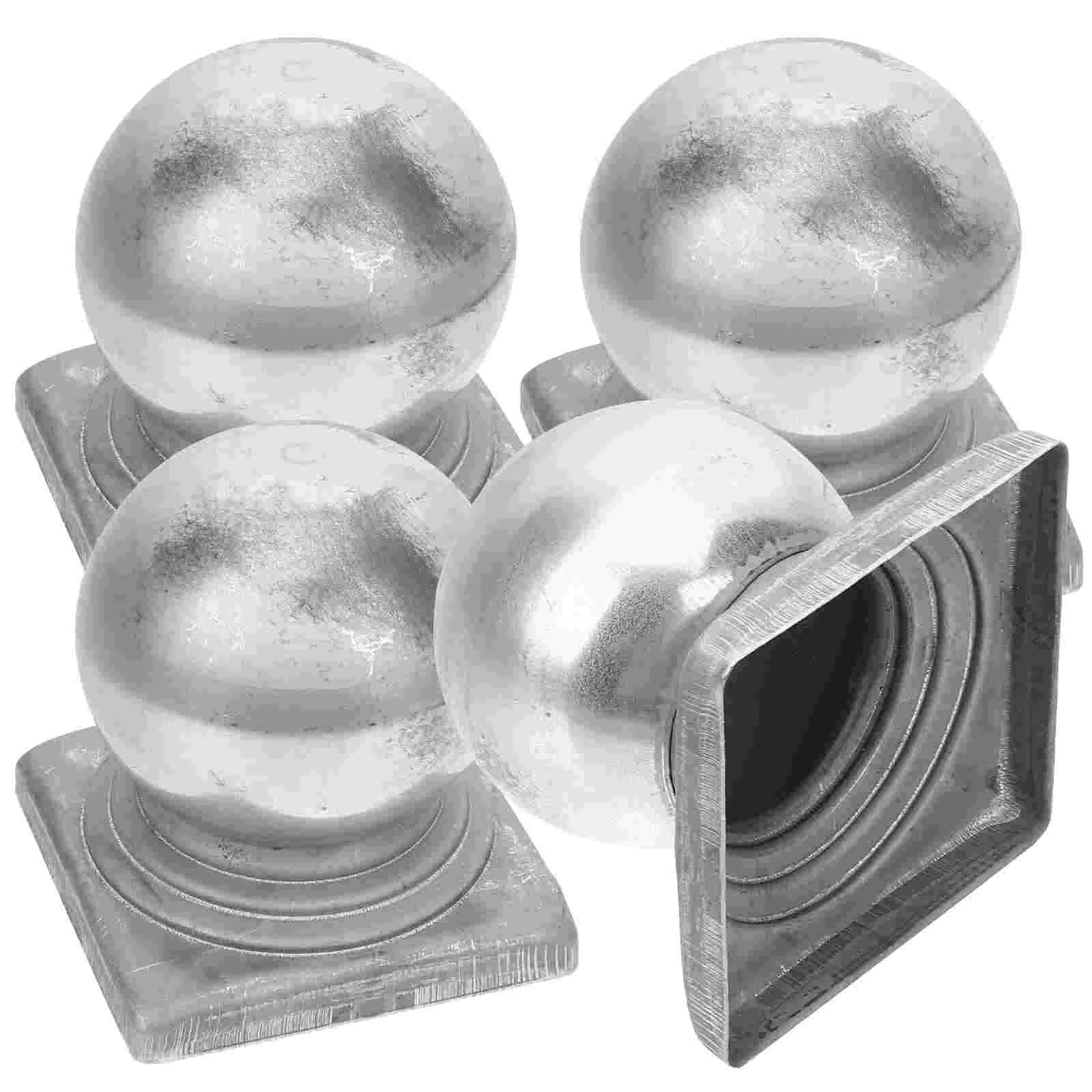

4 Pcs Solar Light Post Cover Column Wraps for Porch Guardrail Caps Fence Finials Iron Covers
