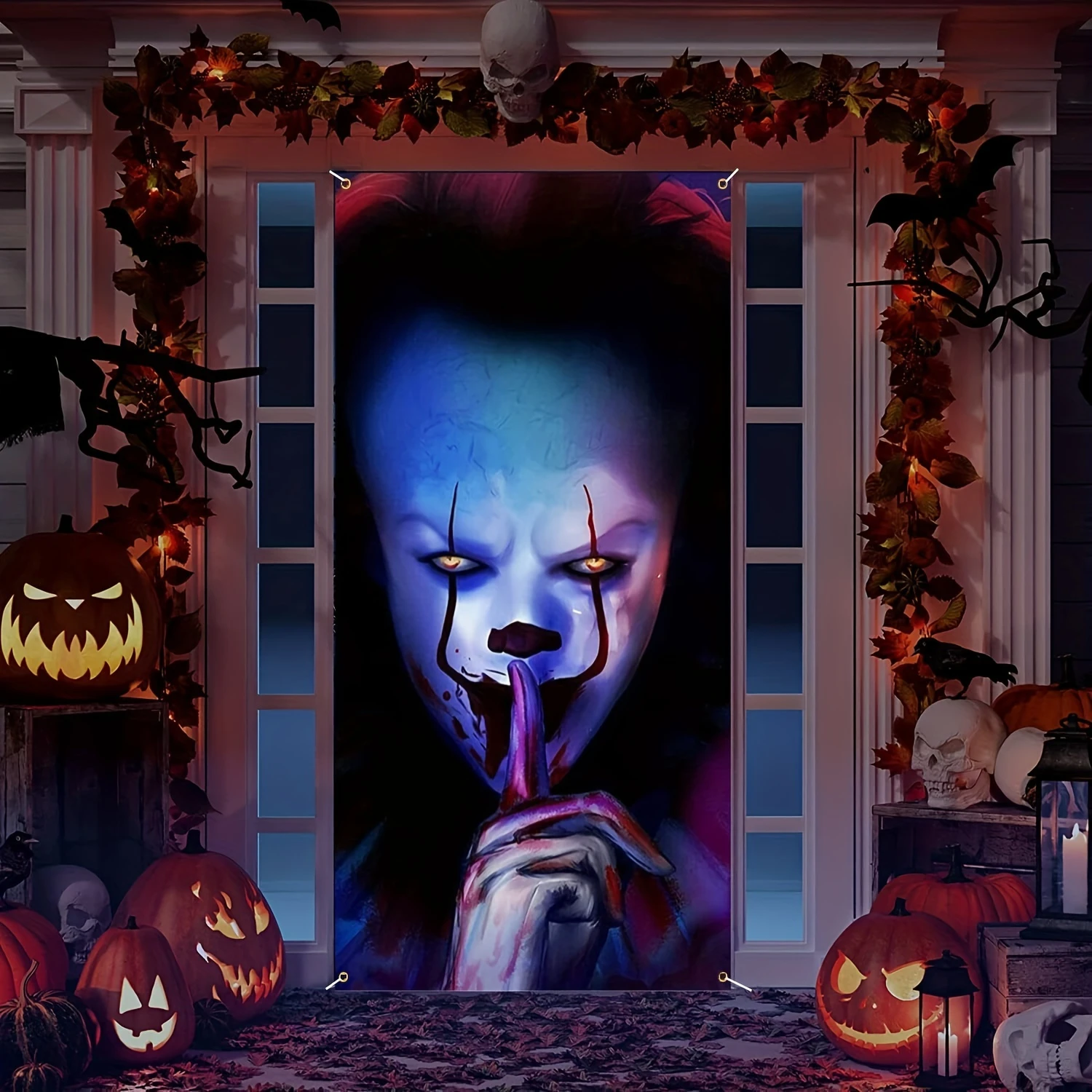 Pennywise "We All Float" Halloween Banner | IT Clown String Flags For Indoor/Outdoor Party Decor