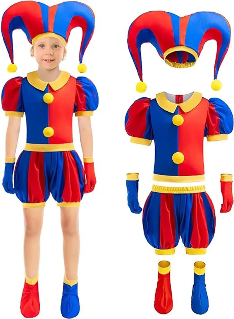 

Children's Set Halloween Carnival Cosplay Costumes Clown Stage Performance Costume Boys Girls Party Clothes 3-10 Years Old