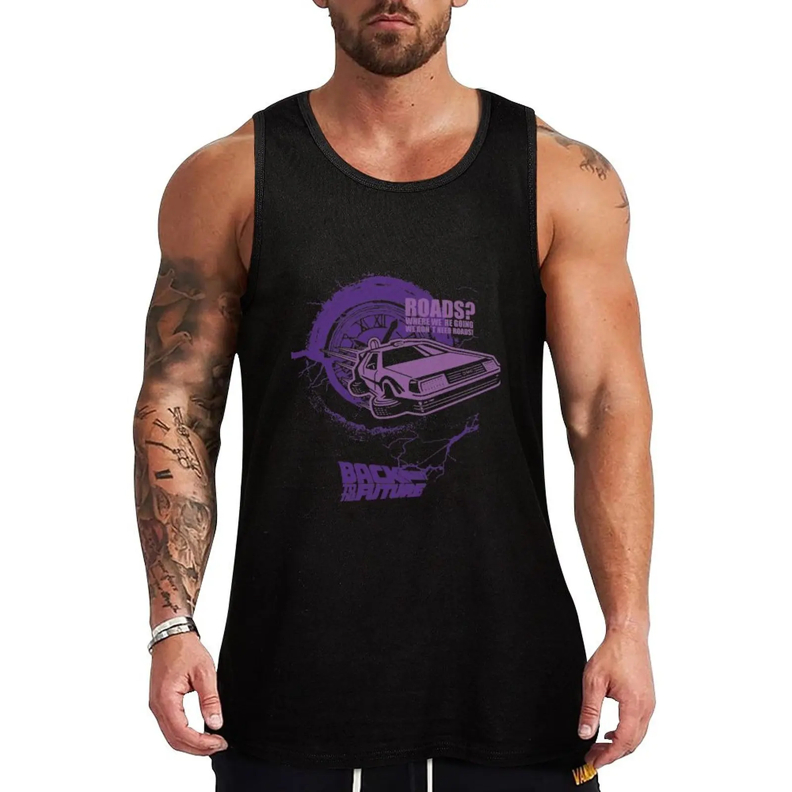 Back to the Future Tank Top gym t-shirts clothes for men summer