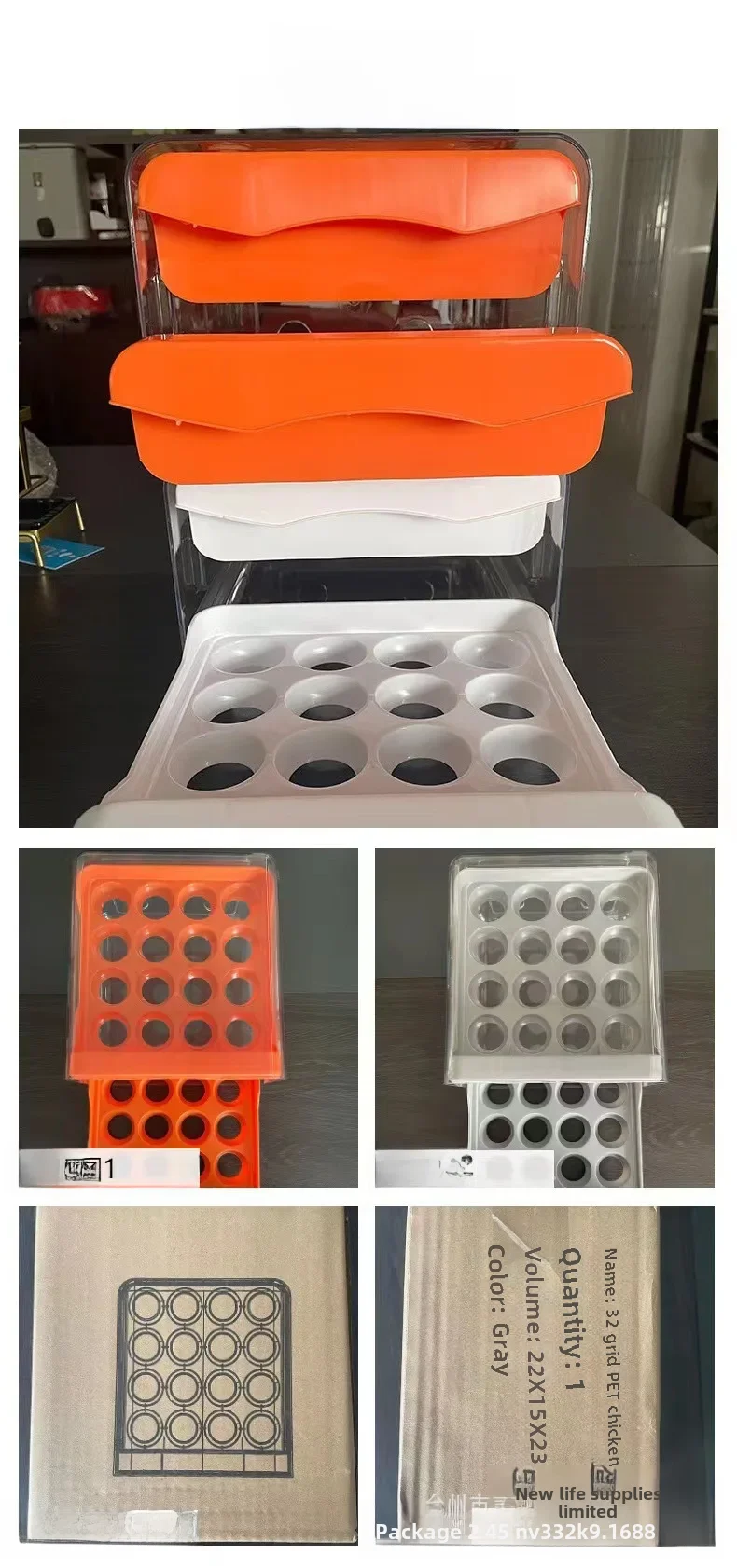 Description Picture 3 of itemRefrigerator egg storage box drawer-type storage double-layer pull-out box for egg preservation large capacity 32 compartments