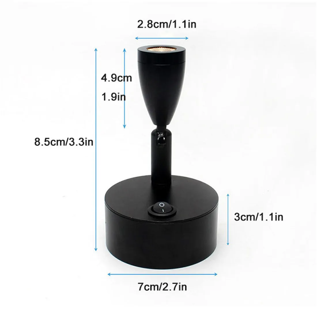 Black 2W Battery Portable LED Spot Lights for Jewelry Cabinet Lamp AAA Dry Battery Powered 3000K 6000K Table Desk on Spotlight 2