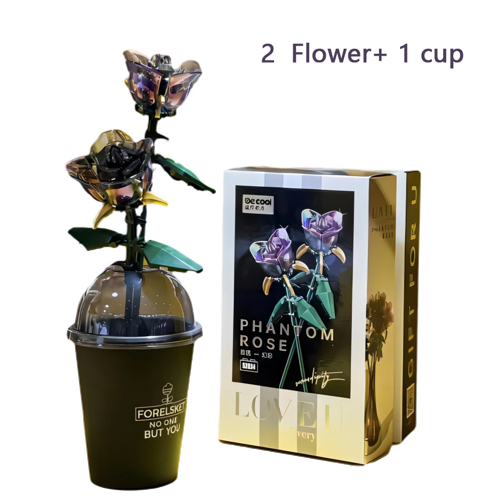 2 Black Rose 1 Cup