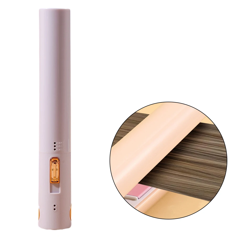 2 in 1 USB Rechargeable Hair Wand Fasting Heating Ceramic Curling Wand with 3 Temp Setting for Curl Wave Straighten Women Hair