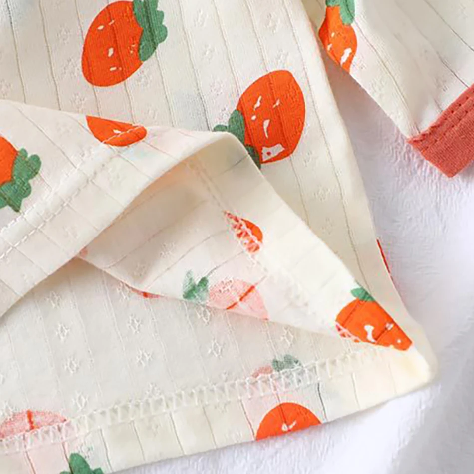 طقم بيجامات وقميص قطني بأكمام طويلة للأطفال الصيفي 6