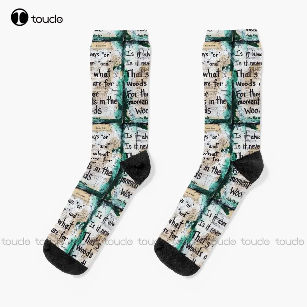 

Into The Woods Socks Red Socks Personalized Custom Unisex Adult Teen Youth Socks Street Skateboard Socks Custom Gift Funny Art