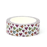2025 NEW 1PC 10M Decorative Colorful Hearts Washi Tape for Scrapbooking Journaling Adhesive Masking Tape Cute Stationary 2