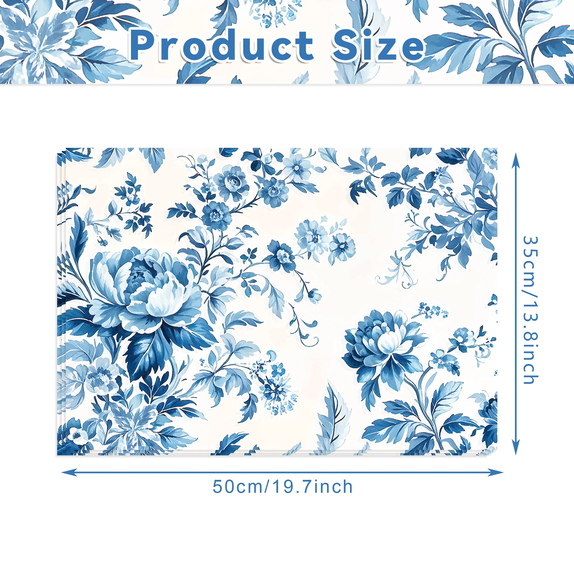 20/50 Stück blaues und weißes Porzellan-Seidenpapier mit Blumen, Geschenkpapier, Geburtstag, Hochzeit, Party, Dekoration, Geschenkverpackungspapier – Detail 2