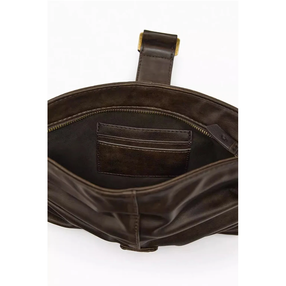 Fashion Ruched Shoulder Bag Soft PU Leather Woman Designer Handbags High Quality Armpit Bags for Woman 2024 Square Phone Purses