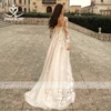 Vintage Long Sleeve Wedding Dress Appliqued A-Line Bride Gown Lace Princess SwanSarah N307 customized Vestido De Novia 2