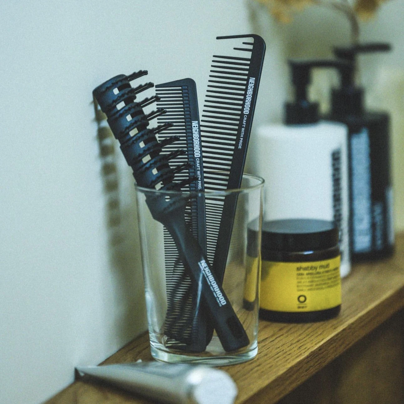 3-piece Set Comb Rib Comb Oil Head Hair Styling Blackened Comb For Men