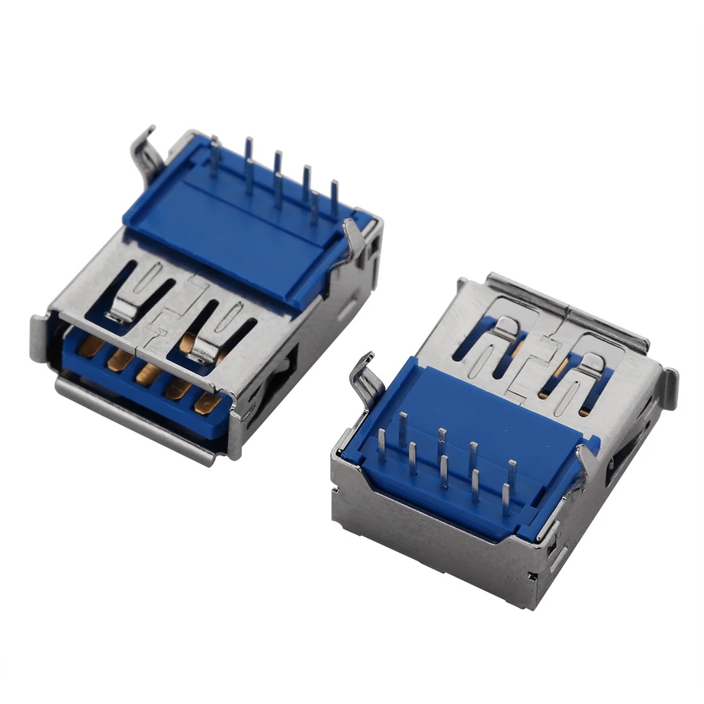 10개 USB 타입 A 표준 포트 암 납땜 잭 커넥터 PCB 소켓 USB-A USB-B 타입