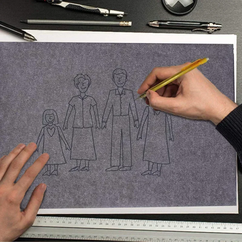 50 Sheet A4 Size Copy Carbon Paper Reusable Tracing Transfer Paper for Office School Home Canvas Wood Glass Metal Ceramic - 6
