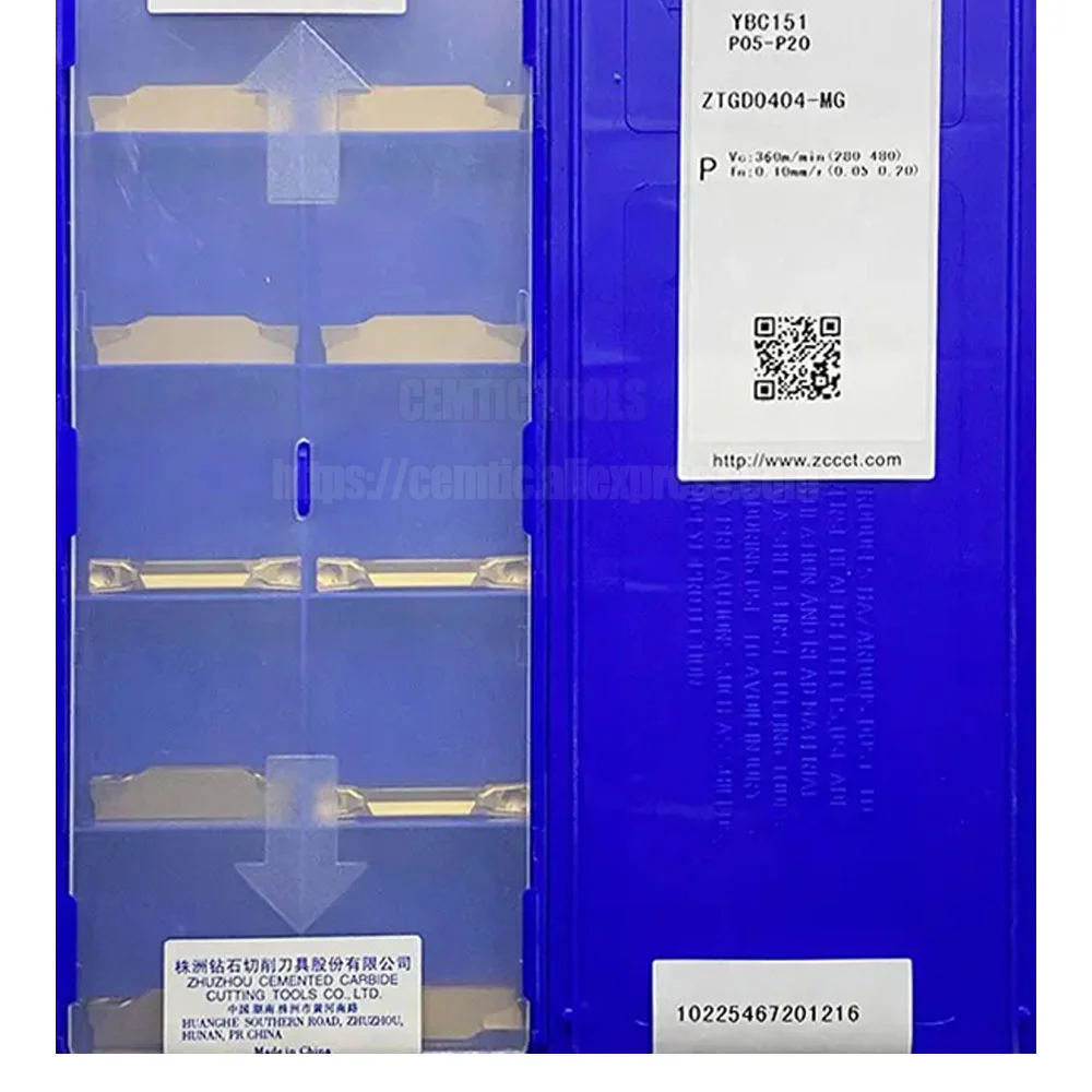

ZCC Turning Parting Inserts YBC251 ZTGD0404-MG YBC151