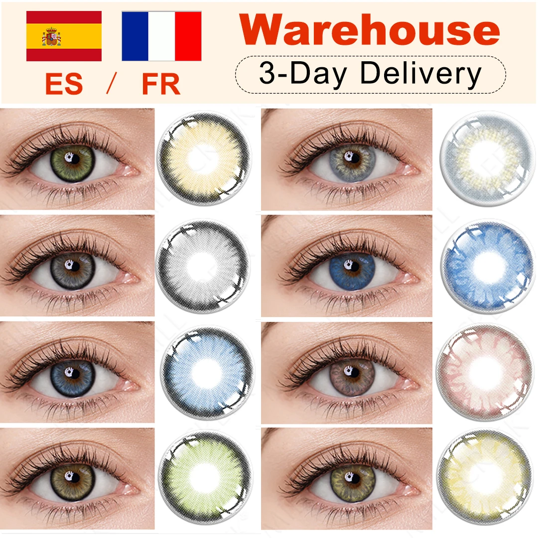 Mill Creek 2pcs Colored Contact Lenses Dioptric Prescription Degree Black Natural Eye Contact Lenses for eyes Yearly Dress up