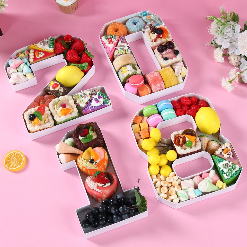 Große Zahlen-Box Aus Pappe – 38,1 Cm Hoch, Befüllbar Für Partys, Cupcakes & Snacks (Zahl 20)
