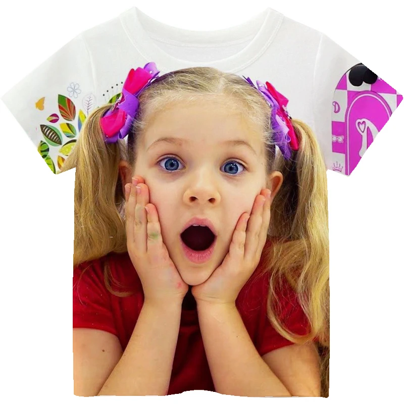 

Y2k Harajuku Kids T Shirt Kids Diana Show 3D Print T-shirt Cute Toddler Tops Summer Girls Short Sleeve Tee Children's Clothing