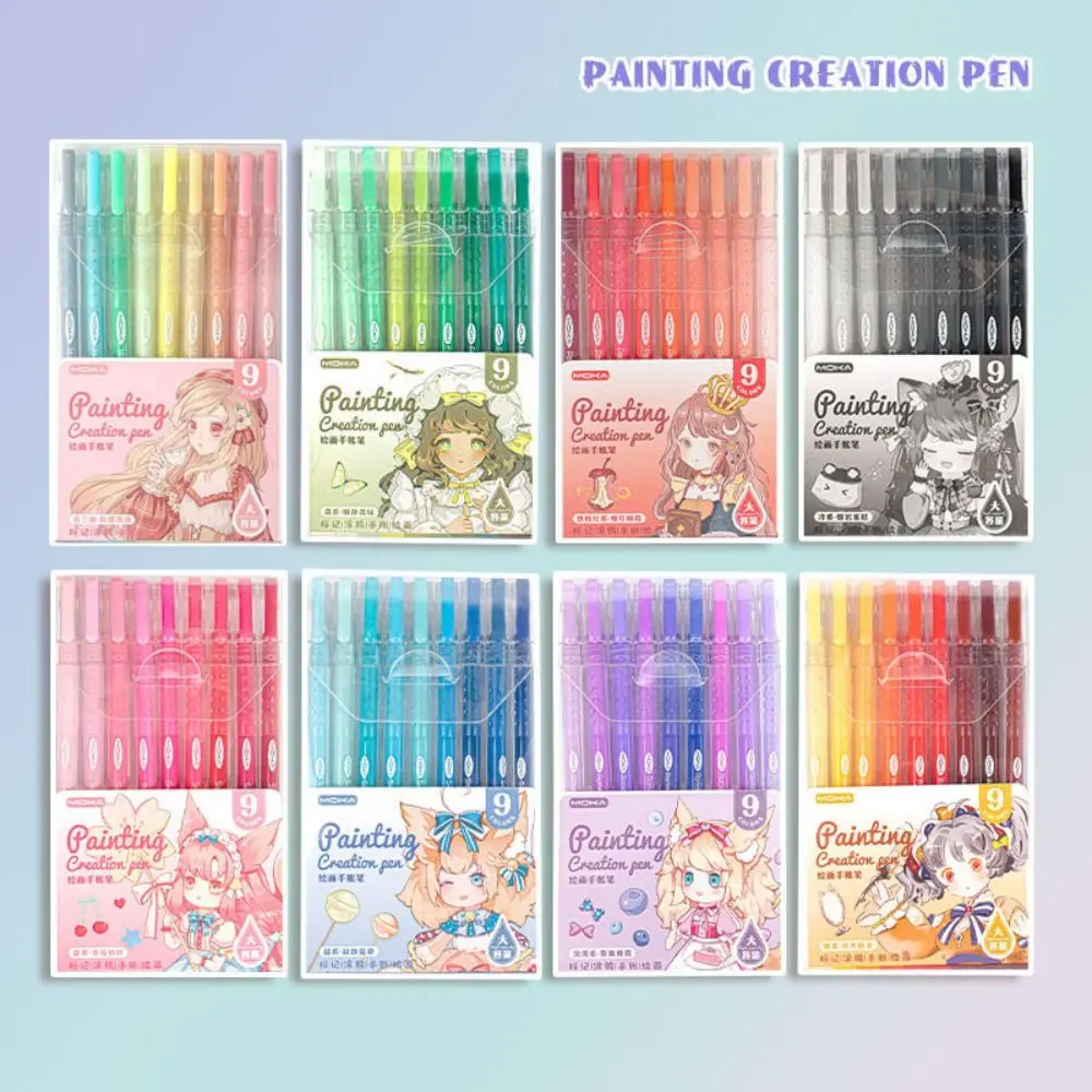 9-Colors Highlighter Markers Portable Watercolor Pen watercolor pen highlighter markers gel highlighter markers