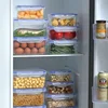 Sealed rectangular refrigerator storage box with lid Plastic crisper microwave-heated lunch box with lid 4