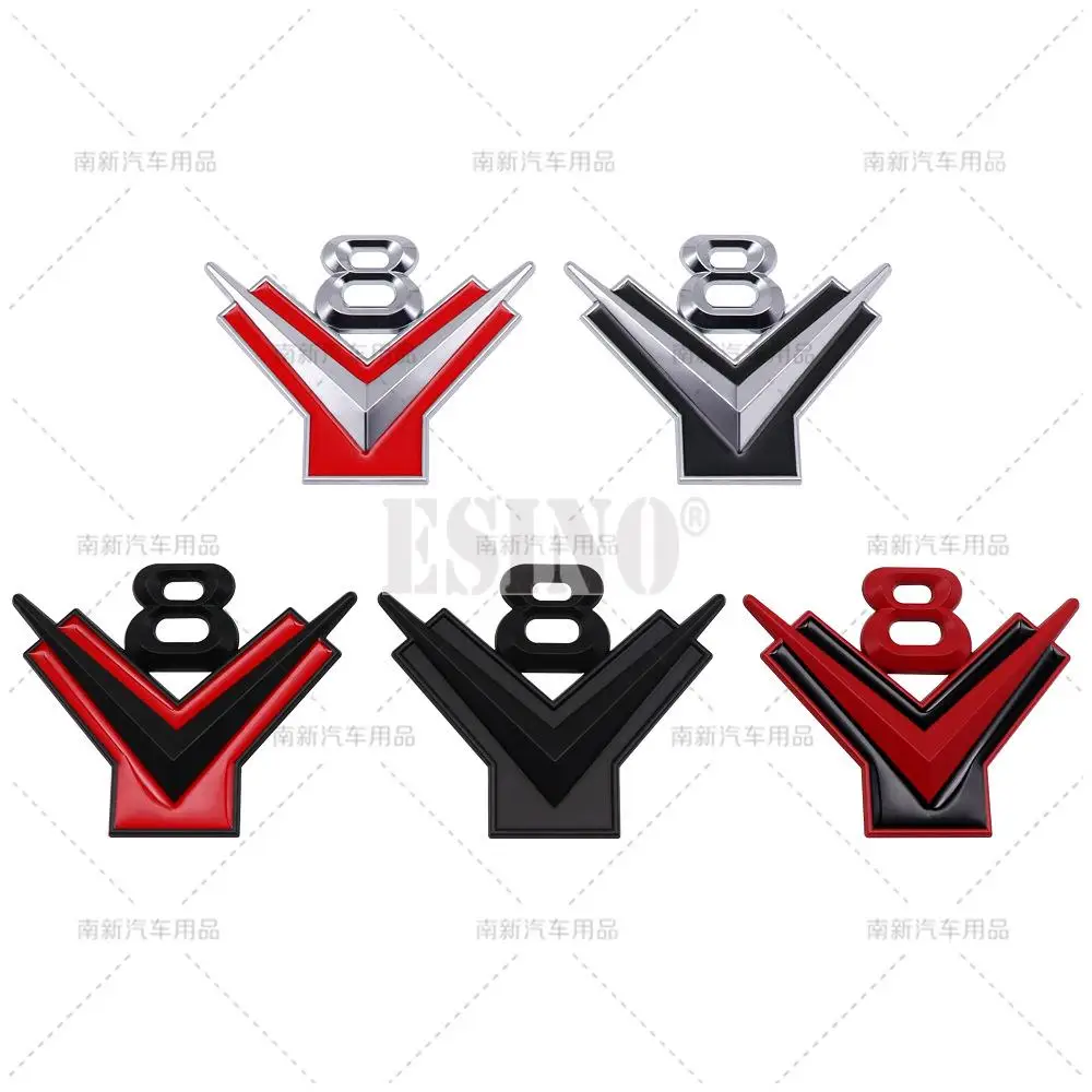 

Car Styling New 3D V8 Metal Zinc Alloy RearTrunk Fender Adhesive Badge Body Tailgate Displaceme Decorative Emblem