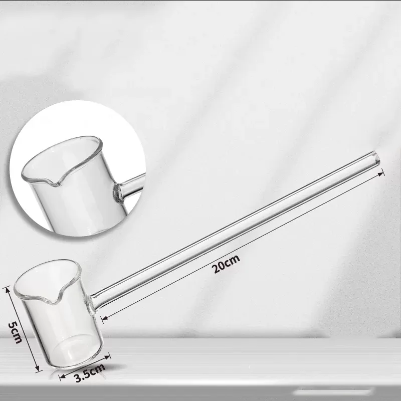 DXY 5/10/15/25/50/100ml Laboratory Glass Acid Spoon Sampling Cup Long Handled Liquid Medicine Spoon
