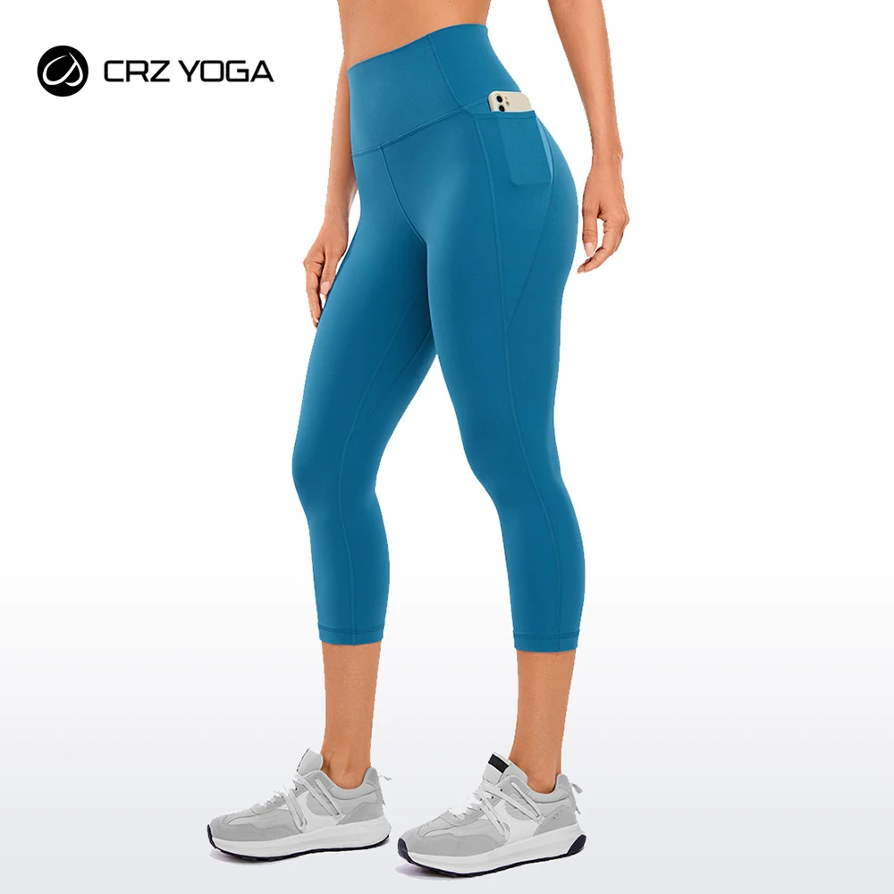 CRZ YOGA Womens Butterluxe Workout Capri Leggings with Pockets 21 Inches -  High Waisted Gym Athletic Crop Yoga Leggings - AliExpress