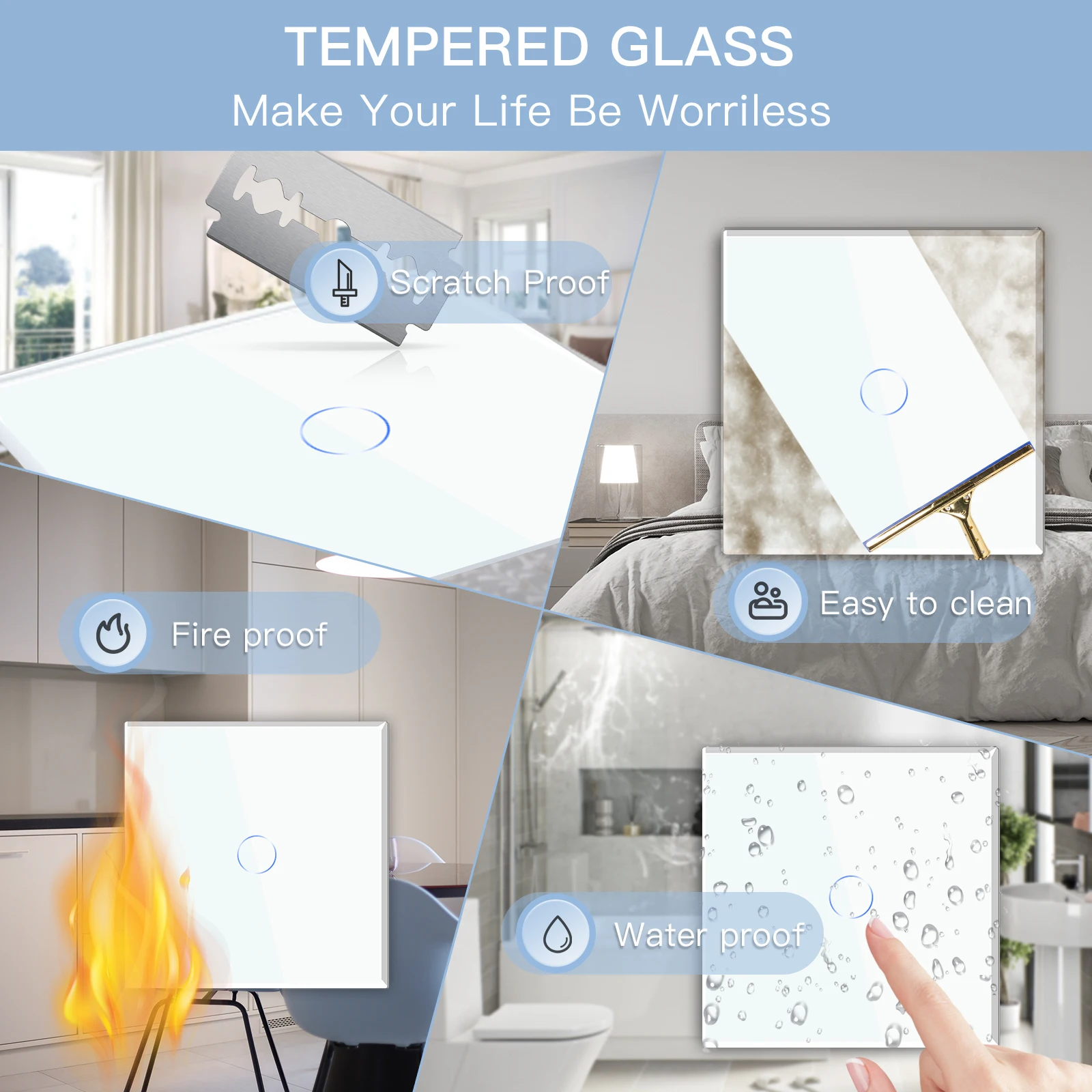 BSEED Interruptor de Atenuador Inteligente Negro,WIFI Interruptor regulador  de luz compatible con  Alexa y Google Home,Control de APP y Función  de Temporizador,Interruptor de luz inteligente : : Bricolaje y  herramientas