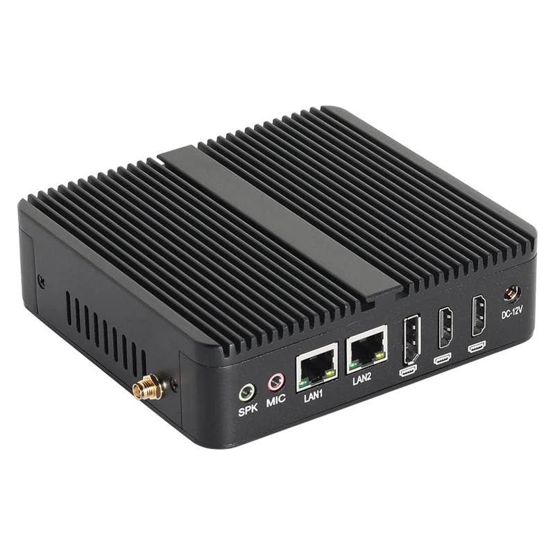 Industrial Mini PC Intel Celeron J6412 8GB DDR4 128GB M.2 NVMe SSD 2x COM RS232 2x GbE LAN 3x Display 4x USB Windows 10/11 Linux