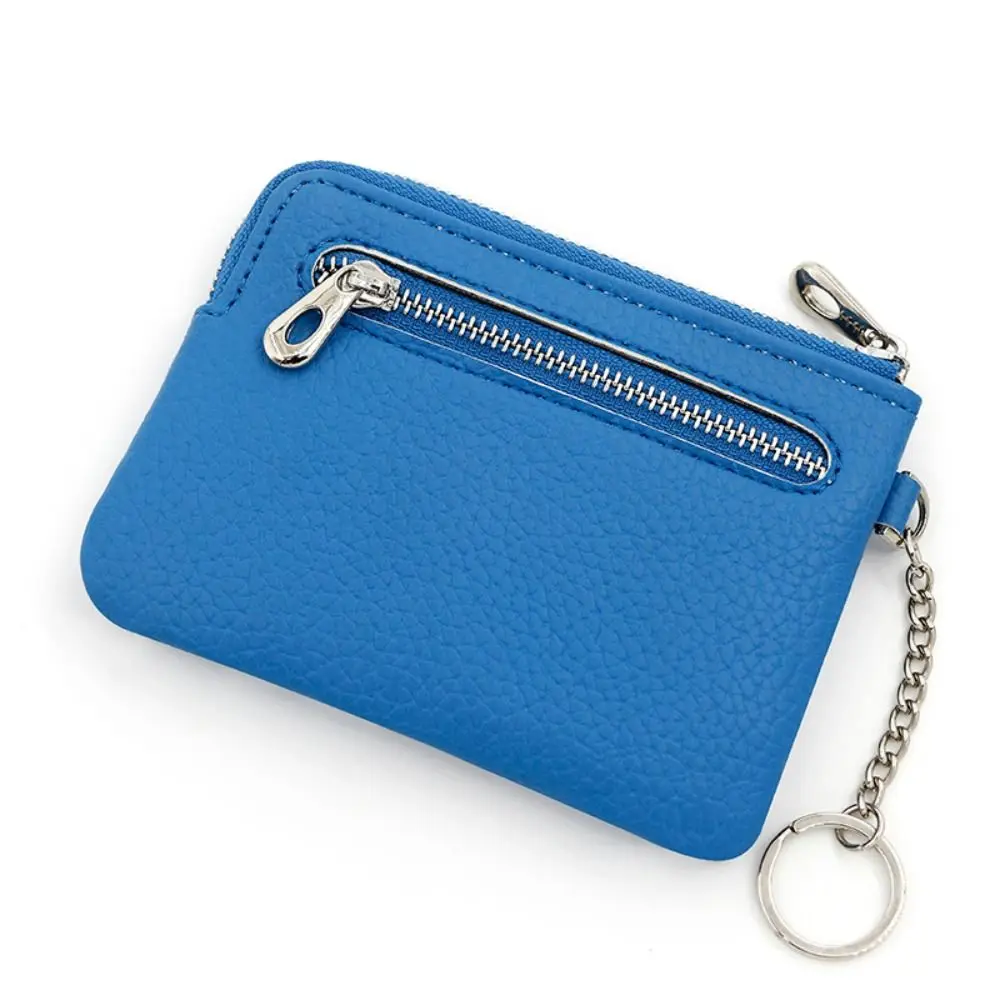 Elegant PU Leather Women's Compact Wallet with Keychain and Zippered Coin Purse