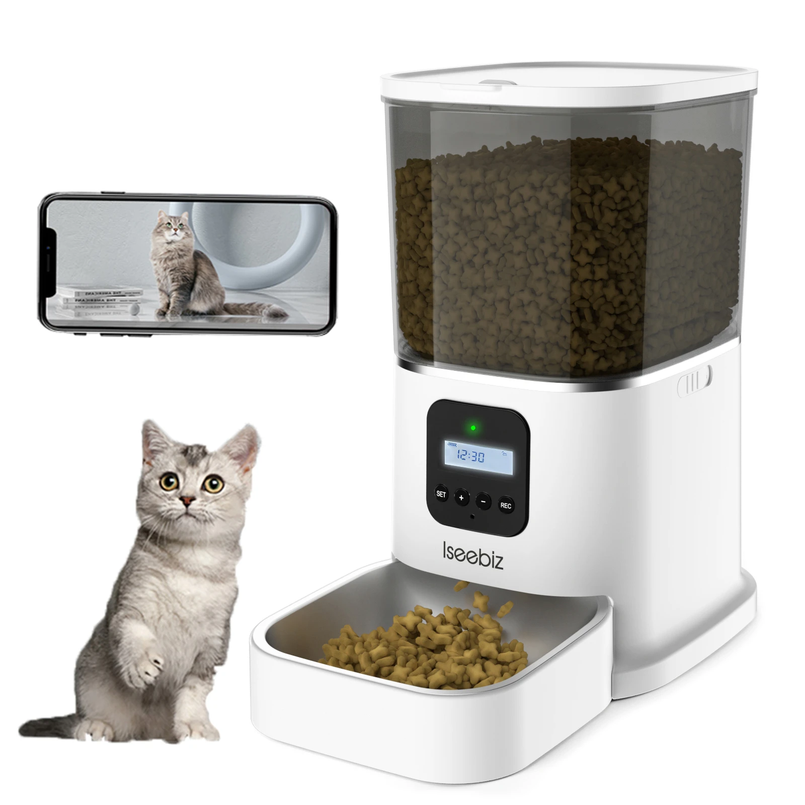 Automatic Pet Feeder Smart Food Dispenser Dogs 6l Large Capacity Pet