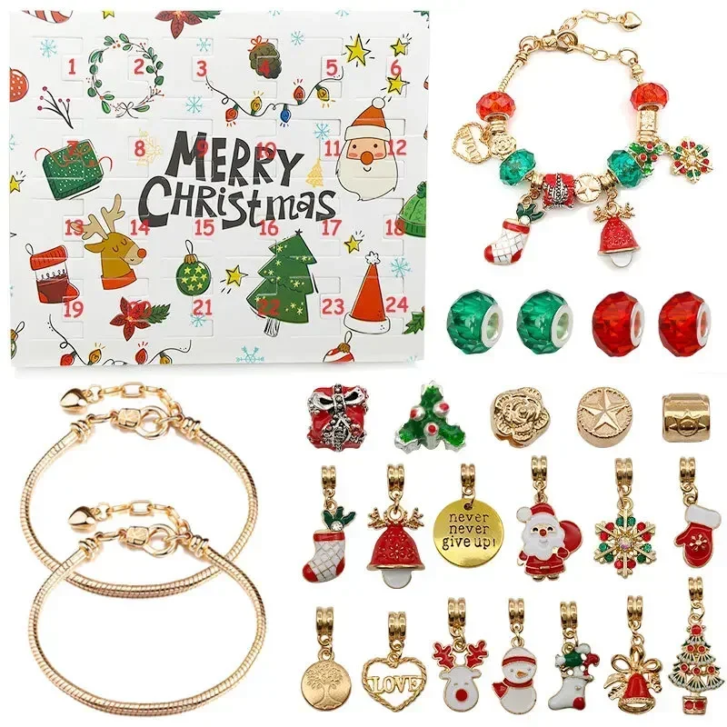 Christmas Advent Calendar 24day Countdown Calendar Advent Surprise Blind Box DIY Creative Bracelet Ornament Christmas Gift christmas countdown calendar christmas advent calendar