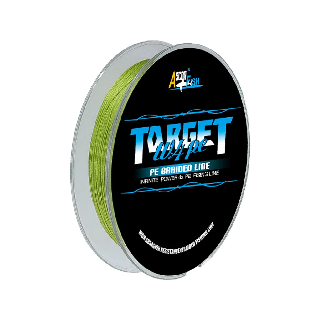 Fishing Line Braided 4 Strands 100M 300M Super PE Light Green 2-100LBS Test 0.06 0.08 0.1 0.55mm Strong Line Roll 6