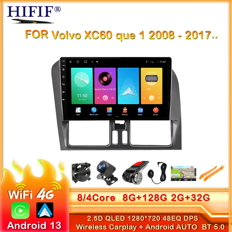 

Android 13 Auto Car Radio with Display Stereo for Volvo XC60 2008-2017 2 Din Multimedia Player Navigation GPS Carplay