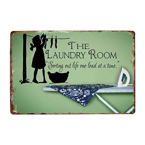 

Metal Tin Sign Vintage Chic Art Decoration Laundry Room for Home Bar Cafe Farm Store Garage or Club 12" X 8"