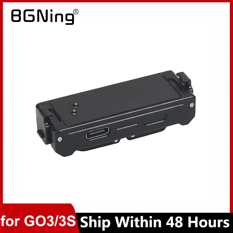 Magnetische Halterung, Schnellverschluss-Stativadapter mit USB-Aufladung für Insta360 GO 3 3S Daumenkamera-Halterung, Magnetfuß