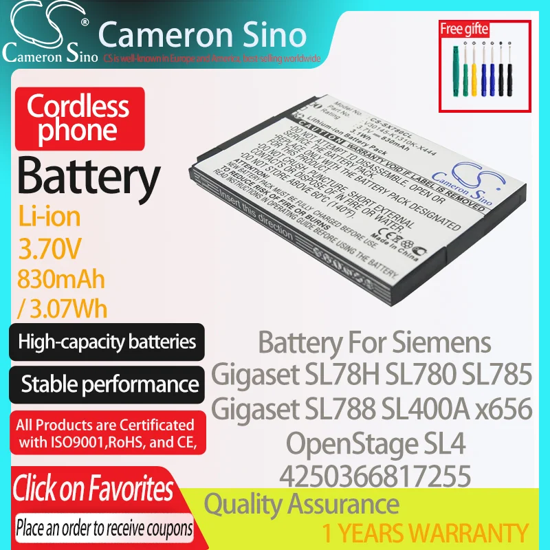 Batteria Cameronsino Per Siemens Gigaset Sl78H Sl780 Sl785 Sl788 Sl400A X656 Per Batteria Per Telefono Cordless Siemens 4250366817255