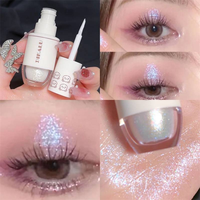 DIKALU Bear Bowling Ball A Teardrop Liquid Eyeshadow Eye Makeup Lying Silkworm Pearl Super Sparkle Glitter Fine Glitter Powder 5