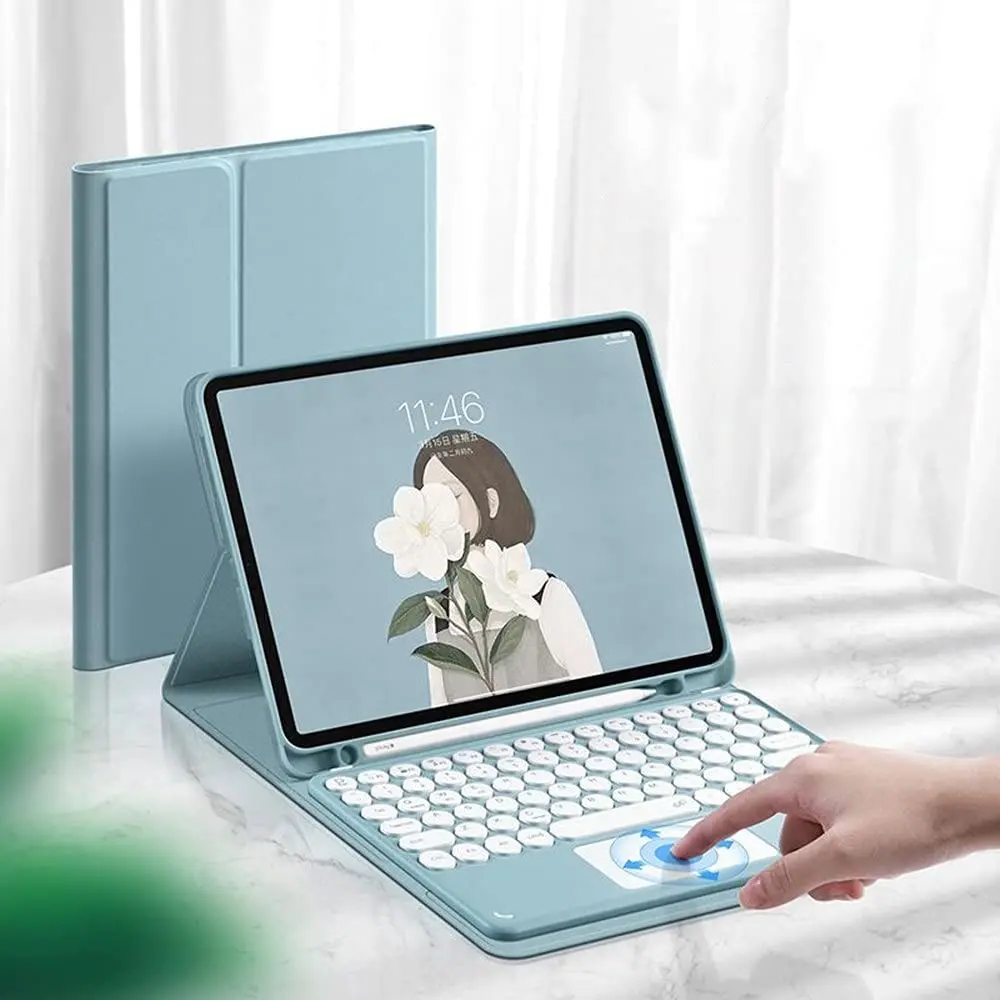 무선 블루투스 키보드 케이스 삼성 갤럭시 탭 S8 울트라 14.6 SM-X900 X906 태블릿 연필 홀더 터치 패드 키보드 커버