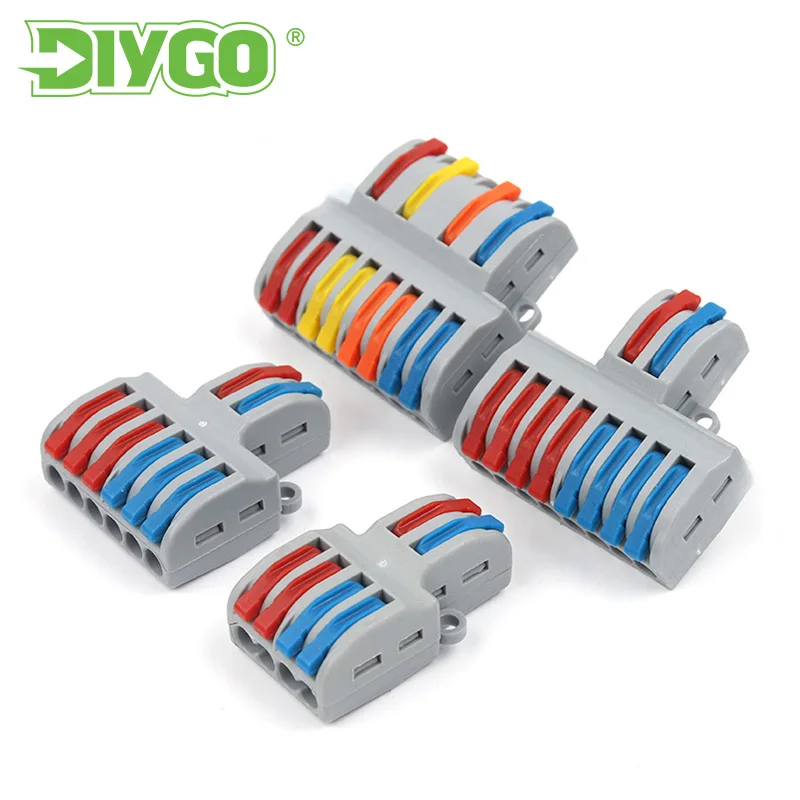1/5Pcs Fast Electrical Wire Connector Splitter 42/62/82/84 Spl Push-In Conductor Terminal Block With Easy Operating Lever